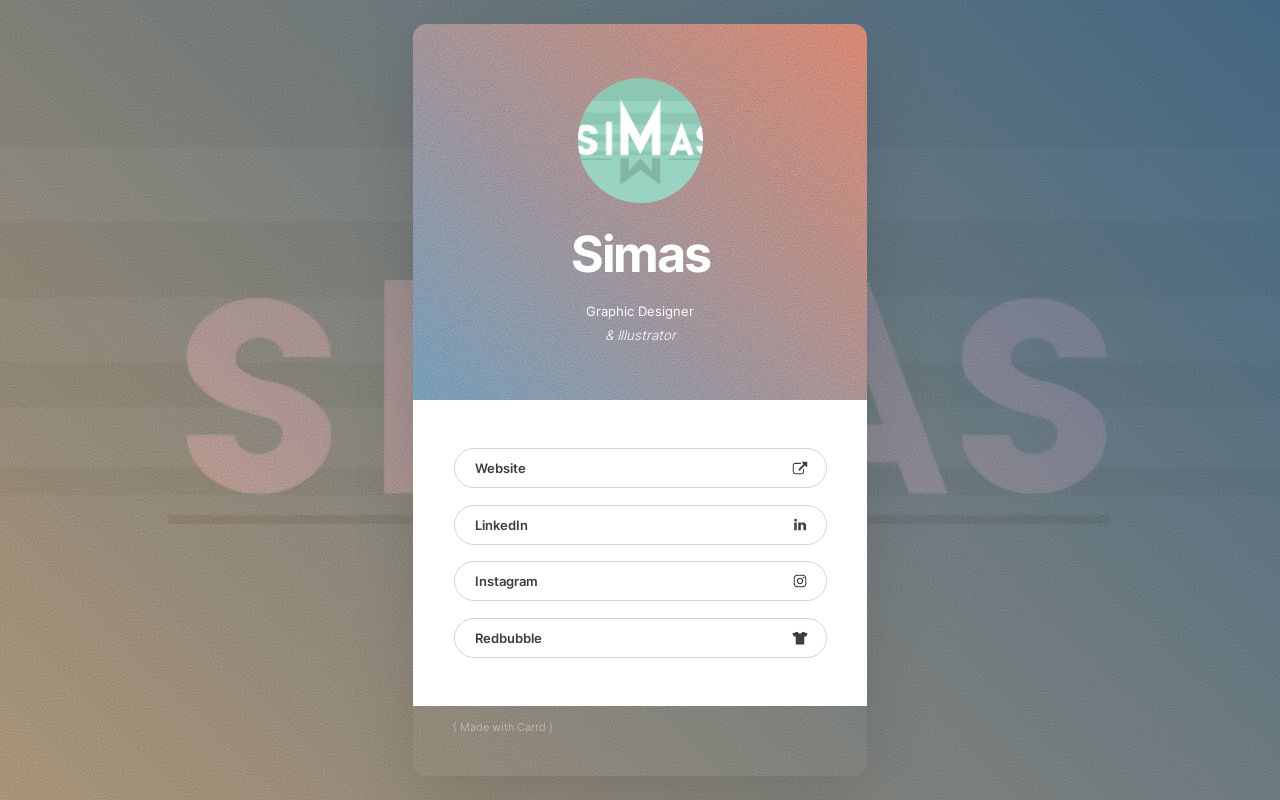 Carrd profile picture for @simas